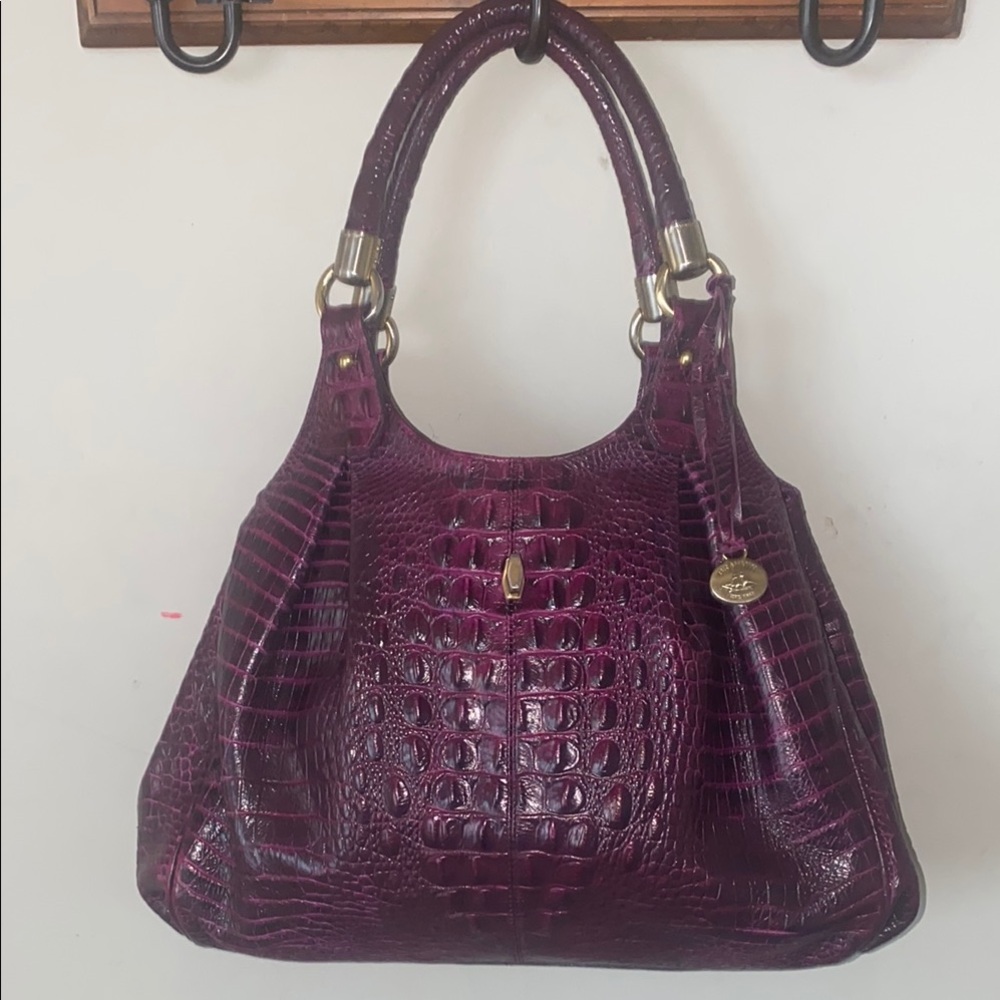 Brahmín Purple Crocodile-Embossed Women's Bag